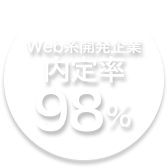 Web系開発企業の内定率98%